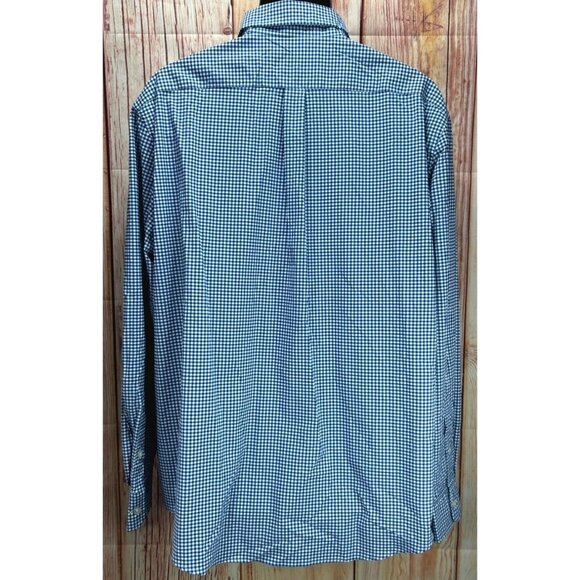 Vineyard Vines Mens Whale Shirt XL Nylon Blend Performance Navy Check - Picture 2 of 6